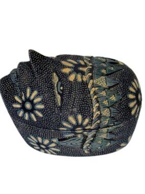 Java Indonesian handmade batik trinket box.